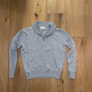 JCREW J CREW GREY GRAY QUARTER ZIP SWEATSHIRT SWEATER SIZE S SMALL